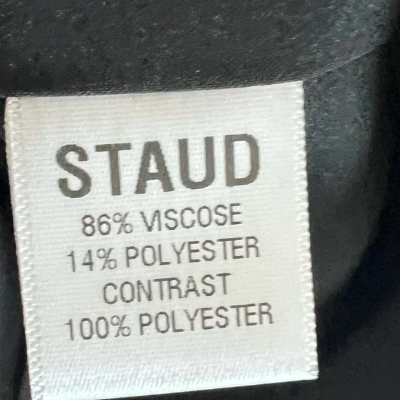 NWOT STAUD Pacha Bell Sleeve Color Blocking Maxi Dress Black Lilac Multicolor 2 - Picture 12 of 16